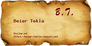 Beier Tekla névjegykártya